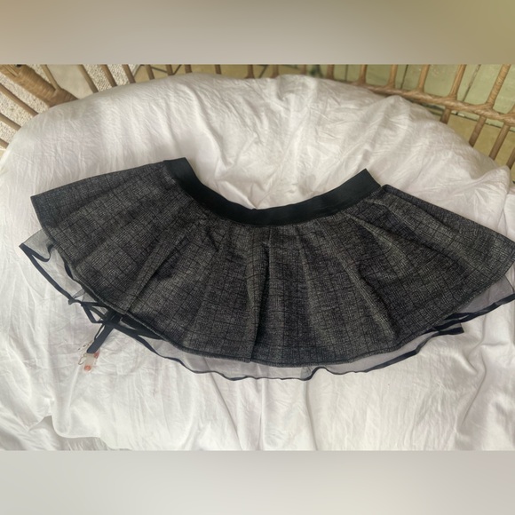 Avidlove Other - Black Textured Circle Skirt with Sheer Hem